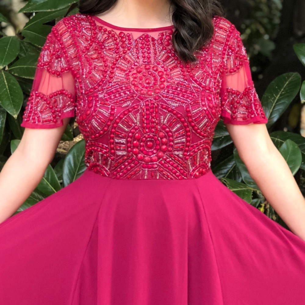 ASOS Embellished Maroon Prom Dress